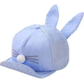 Pokrývka hlavy Dětská kšiltovka s oušky A2753 světle modrá