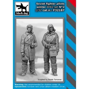 Plastikový model Blackdog 1/32 Soviet fighter pilotS winter WW II N°2 set