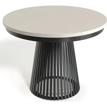 Jídelní stůl Jídelní stůl GARDI | Ø 100 cm | kulatý | ROZKLÁDACÍ | kašmír/černá