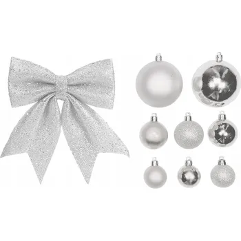 Vánoční dekorace Sada vánočních ozdob 85 ks v luxusní krabici SILVER CHRISTMAS na