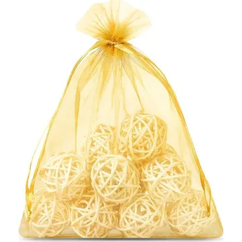 Dárková taška 5 ks Organzové pytle 26 x 35 cm - zlaté