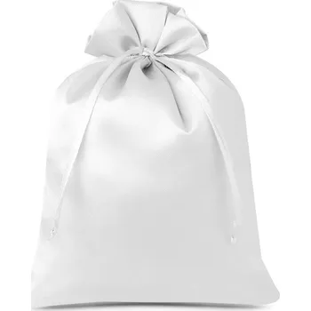 Dárková taška 10 ks Saténové sáčky 12 x 15 cm - bíle