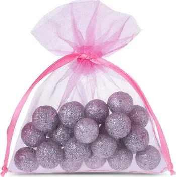 Dárková taška 25 ks Organza sáčky 8 x 10 cm - růžové