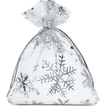 Vánoční dekorace 10 ks Organza sáčky 8 x 10 cm - Vánoce / 2
