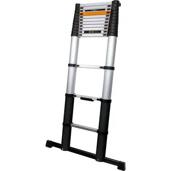 Žebřík Hliníkový žebřík teleskopický, profesionální, kvalitní zpracování, délka žebříku 4,15 m, s indikátorem úhlu, max. pracovní výška 5,18 m, 14 příček, nosnost 150 kg, BATAVIA (BATAVIA)
