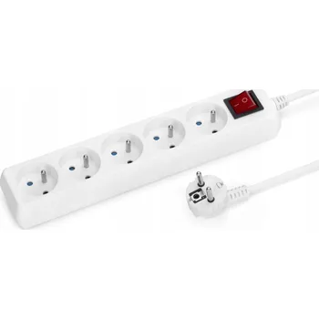 Napájecí kabel Prodlužovací Kabel lištový Montis 5 m 5 ks zásuvek bílý IP20 16A 230V