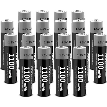Článková baterie Sada 20 ks dobíjecích AAA baterií 1100mWh Lithium-iontové USB-C nabíjení Kompaktní formát Opakované použití Úsporné a ekologické řešení