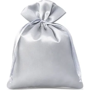 Dárková taška 10 ks Saténové sáčky 10 x 13 cm - stříbrné