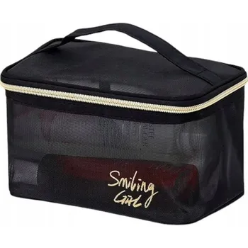 Kosmetická taška ECARLA kosmetická taštička Smiling Girl Černá 22x15x12cm KS108