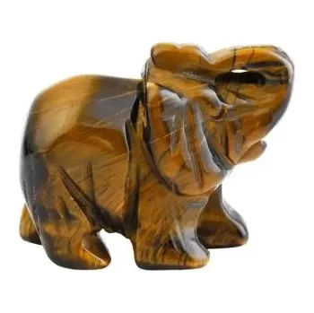 Dekorativní slon ze zeleného avanturínu Ručně vyřezávaná krystalová soška Symbol štěstí Reiki kámen Meditační ozdoba Přírodní jadeit hnědá