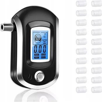 Alkohol tester PROFESIONÁLNÍ ALKOHOL TESTER POUZDRO KALIBRACE + 20 NÁUSTKŮ, PŘESNOST JAKO U POLICIE