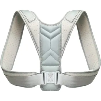Nastavitelný korektor držení těla Prodyšný pás na záda a ramena Neviditelný pod oblečením Pro muže i ženy Stačí 10–20 minut denně šedá M