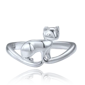 Prsten MINET Stříbrný prsten kočka vel. 50 JMAS0300SR50
