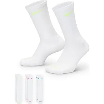 Pánské ponožky Vysoké bavlněné ponožky Nike EVERYDAY PLUS CUSHIONED CREW (3 PAIRS) bílé SX6888-938 - L | UK 9,5 | US 12