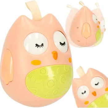 Hračka pro nejmenší Panáček vstaváček senzorická sova kiwajka růžová