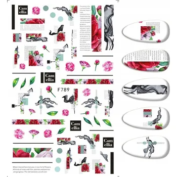 samolepka Samolepky na nehty – Vzory, Nápisy, Růže