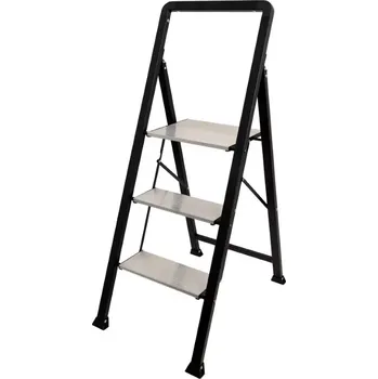 Žebřík Třístupňové skládací schůdky, skládací domácí štafle, žebřík, nosnost 150 kg BATAVIA (BATAVIA)