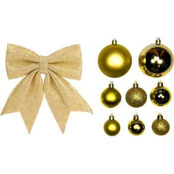 Vánoční dekorace Sada vánočních ozdob 73 ks v luxusní krabici GOLDEN CHRISTMAS na