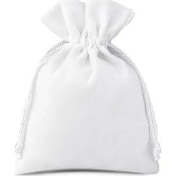 Dárková taška 10 ks Sametové sáčky 8 x 10 cm - bíle