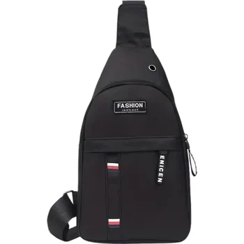 Pánská plátěná crossbody taška na hrudník 17x32x5 cm Voděodolná taška přes rameno na sport Cestování Turistiku Kempování černá