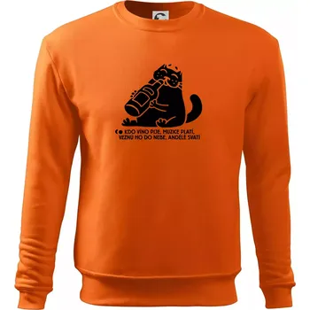 Pánská mikina Kdo víno pije a muzice platí - Mikina Essential pánská - S ( Oranžová )