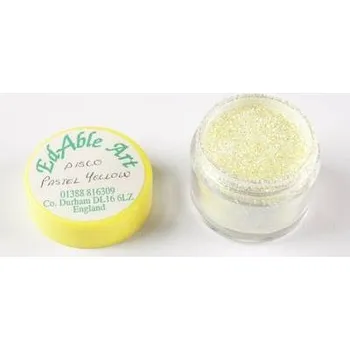 Jedlá dekorace na dort Třpyt dekorační disco pastel yellow - Edable Art