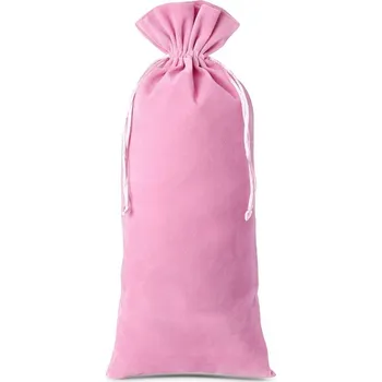 Dárková taška 1 ks Sametové sáčky 16 x 37 cm - světlá růžové