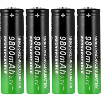 Článková baterie Rychlonabíjecí 18650 baterie 3,7V 9800mAh Li-ion pro svítilny a elektroniku Sada 4ks Dobíjecí článek Dlouhá výdrž Bezpečné nabíjení