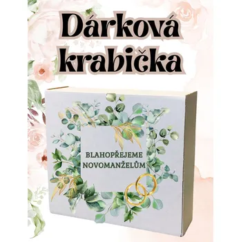 Krabička na výslužku krabička s potiskem Krabička, s potiskem,BLAHOPŘEJEME NOVOMANŽELŮM , 17,3x16x5,3 cm, 1 ks