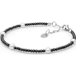 Gaura Pearls Korálkový náramek Marqaux, spinel, říční perla, stříbro 925/1000 224-93B Černá 17 cm + 3 cm (prodloužení)