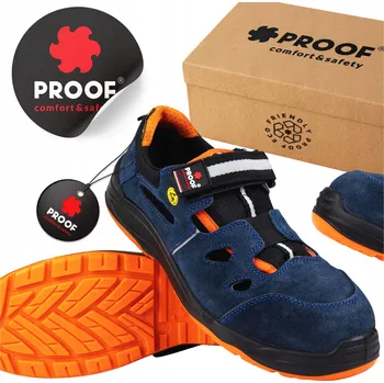Pracovní obuv PRACOVNÍ BEZPEČNOSTNÍ SANDÁLY PROOF STAR-X 30 S1P ESD BLUE VELOUR VEL. 42