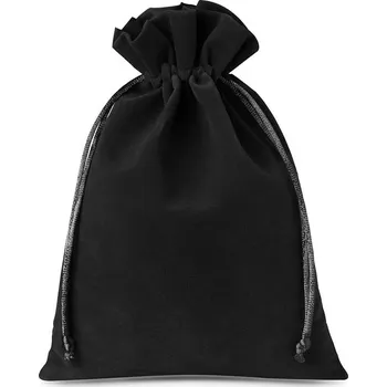 Dárková taška 10 ks Sametové sáčky 12 x 15 cm - černé