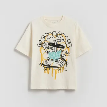 Dětská móda Reserved - Oversize tričko - bílá - 010FH-00X - 010FH-00X-158