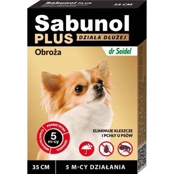 Antiparazitikum pro psa Dr Seidel SABUNOL PLUS hnědý obojek proti blechám a klíšťatům pro psy, 35 cm