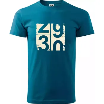 Pánské tričko Tachometr 30 - Klasické pánské triko vyšší gramáže - M ( Petrolejová )