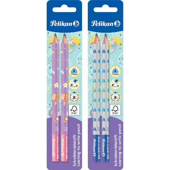 Kancelář Tužka Pelikan B – 2 ks silná trojhranná pro děti
