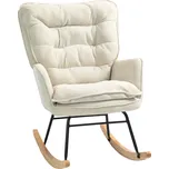 HOMCOM Houpací křeslo s žinylkovým vzhledem do 120 kg - béžová