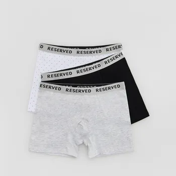 Dětská móda Reserved - Sada 3&nbsp;boxerek s&nbsp;vysokým podílem bavlny - světle šedá - 074FQ-09M - 074FQ-09M-U86