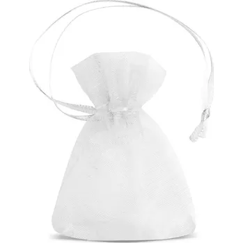 Dárková taška 25 ks Organza sáčky 7 x 9 cm (SDB) - bíle