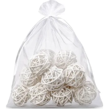 Dárková taška 5 ks Organzové pytle 40 x 55 cm - bílé
