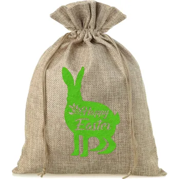 Velikonoční dekorace 1 ks Jutový pytel 30 x 40 cm - velikonoční - zajíček