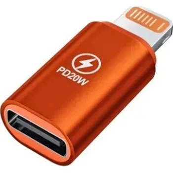 Datový kabel Barevné USB-C na Lightning adaptéry Převodníky pro rychlé nabíjení a přenos dat Typ-C na iOS konektor Apple zařízení oranžová