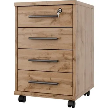 Komoda Komoda NEJBY GIANNI se 4 zásuvkami, laminovaná deska, odstíny hnědé