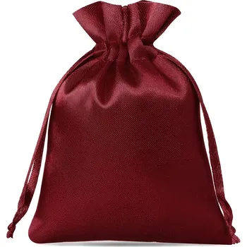 Dárková taška 10 ks Saténové sáčky 6 x 8 cm - bordové