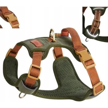 Postroj pro psa Postroj pro psa Easy Walk, nastavitelný, reflexní, silný, zelený XXS