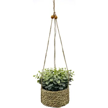 umělá květina H&L Závěsná květina v květináčku z mořské trávy, varianta B