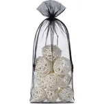 10 ks Organza sáčky 16 x 37 cm - černé
