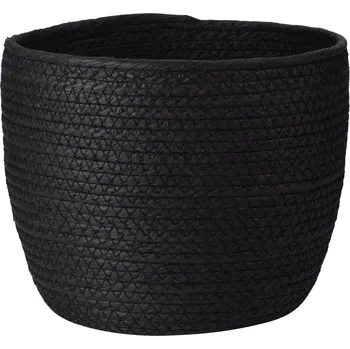 Úložný box H&L Úložný košík Nero 19×17 cm – střední, černý