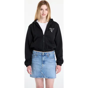 Dámská mikina Mikina GUESS Roberta Full Zip Crop Sweatshirt Black XS