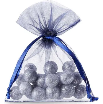 Svatební dekorace 25 ks Organza sáčky 8 x 10 cm - tmavě modré